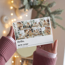 Foto för Collage Family | Hej - nytt årskort Helg Vykort