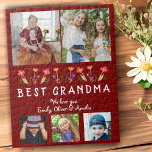 Foto för Cute Best Grandma Flowers Blommigt Family Pussel<br><div class="desc">Cute Best Grandma Flowers Blommigt Family 5 Photos Puzzle. Handritade blommor och fem familjefotor. Skapa din egen personlig för en mormor för Mor dag,  födelsedag eller jul.</div>