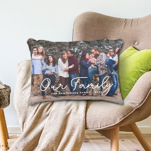 Foto för Cute-överföring för familjetextöverlägg Prydnadskudde