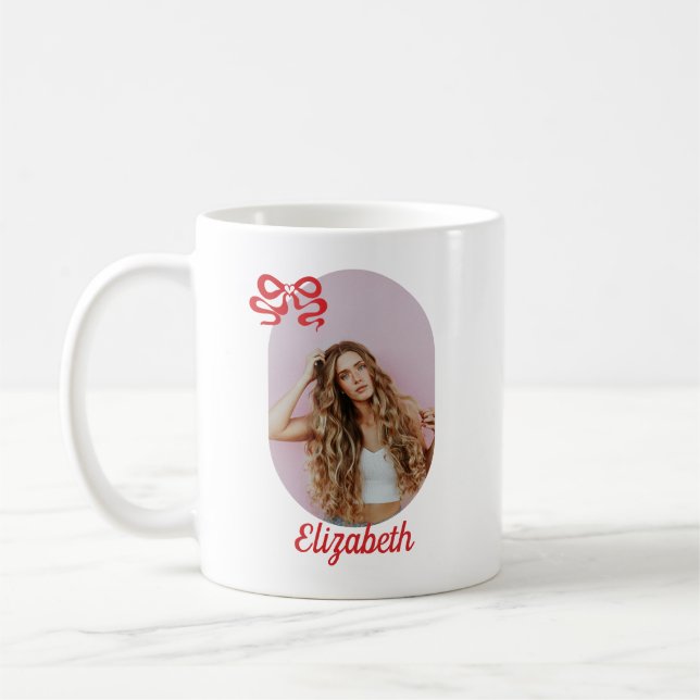 Foto för Cute Red Bow Kaffemugg (Vänster)