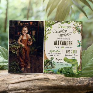 Foto för Cute Reptile Thned Barn-Födelsedagsfest Inbjudningar