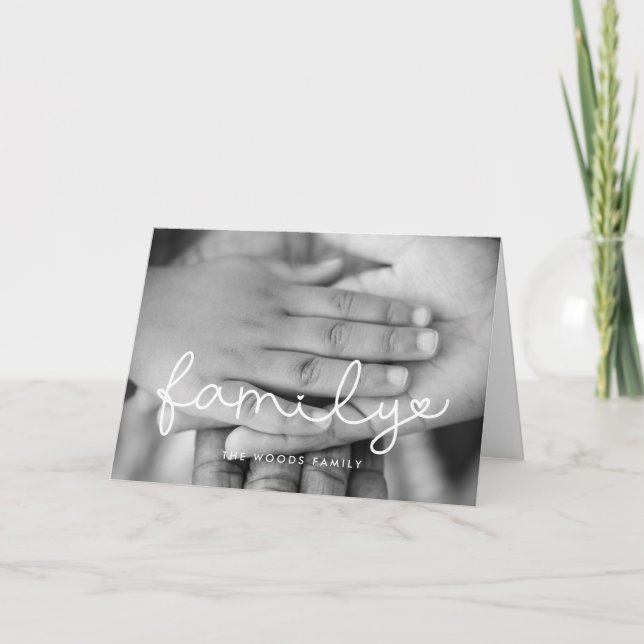 Foto för Cute Script-inspirationsfamilj Helgkort (Framsida)