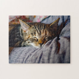 Foto för Cute Sleeping Tabby katt Pussel