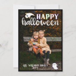 Foto för Cute Spöken Fladdermus Happy halloween Julkort
