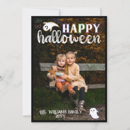 Foto för Cute Spöken Fladdermus Happy halloween Julkort