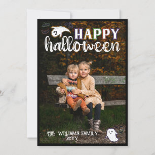 Foto för Cute Spöken Fladdermus Happy halloween Julkort