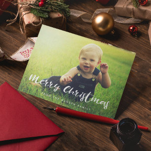 Foto för Cute Typography God jul Family Julkort