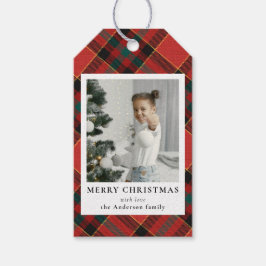 Foto för dagens minimala Red & Grönt-julfamilj Presentetikett