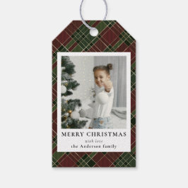 Foto för dagens minimala Red & Grönt-julfamilj Presentetikett