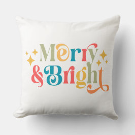 Foto för den färgstarka familjen Merry och Bright  Kudde