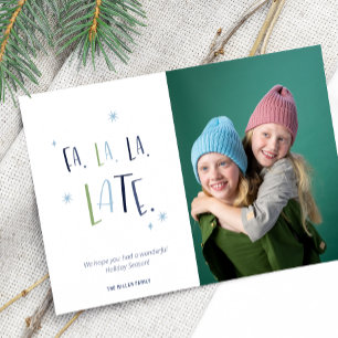 Foto för den fina sena julfamiljen helg vykort