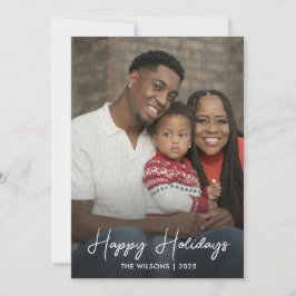 Foto för den minimalistiska familjen glad helg julkort
