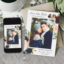 Foto för den moderna  Blommigten Ram Burgundy