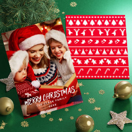 Foto för den moderna penselskriptfamiljen minimali julkort