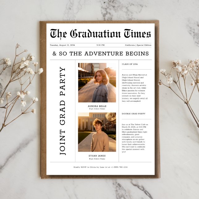 Foto för det gemensamma Grad Party-blocket Äventyr Inbjudningar (Skapare uppladdad)