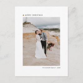 Foto för det moderna God jul guld i Julgran Helg Vykort