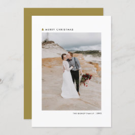 Foto för det moderna God jul guld i Julgran Julkort