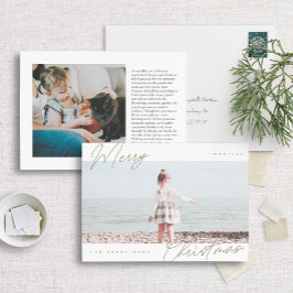 Foto för det moderna minimalistiska Vågrät God jul Julkort