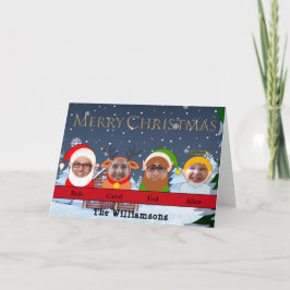 Foto för din familj som jultecken helgkort