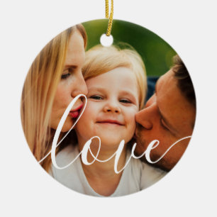 Foto för din favoritfamilj julgransprydnad keramik