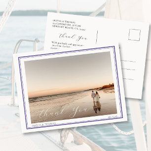 Foto för elegant Beach Destination Nautical Bröllo Vykort