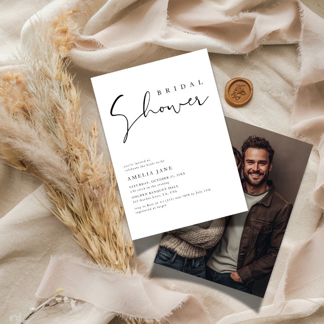 Foto för elegant Bröllop-Möhippan i budgetskript Inbjudningar (Skapare uppladdad)