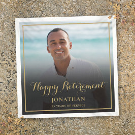 Foto för Elegant Guld-skript Pension Party Pappersservett