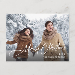 Foto för elegant minimalistisk God jul Helgdag Vykort
