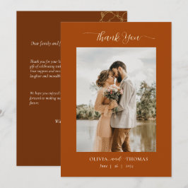 Foto för elegant Modern Blommigt Sketch Hösthösten Tack Kort