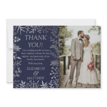 Foto för elegant Navy & Silver Blommigt Bröllop