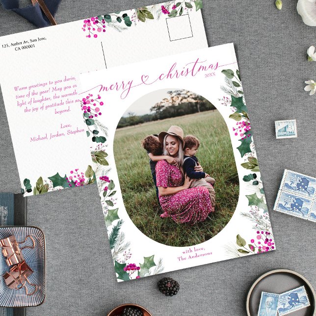 Foto för elegant och Bright God jul Helg Vykort (Skapare uppladdad)