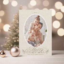 Foto för elegant Oval Ram God jul Julkort