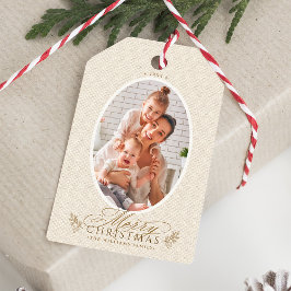 Foto för elegant Oval Ram God jul Presentetikett
