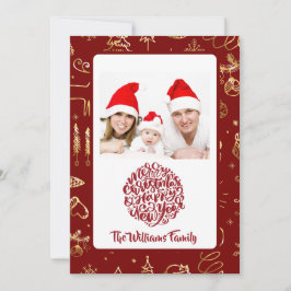 Foto för elegant Personlig-familj Julkort