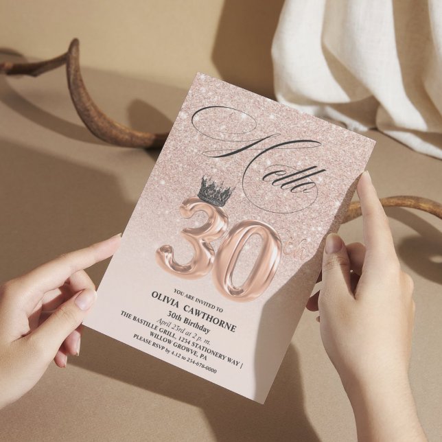  foto för elegant ro guld 30års födelsedag inbjudningar (Skapare uppladdad)