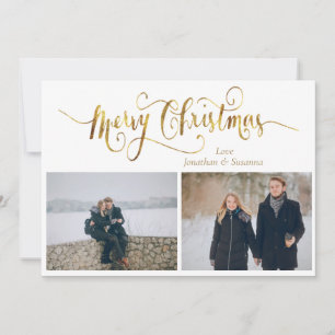 Foto för elegant Script God jul Julkort