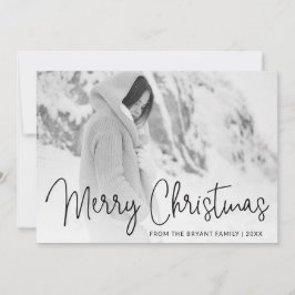 Foto för elegant Script God jul Julkort