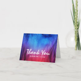 Foto för elegant Script Watercolor Fire Ice Bröllo Tack Kort