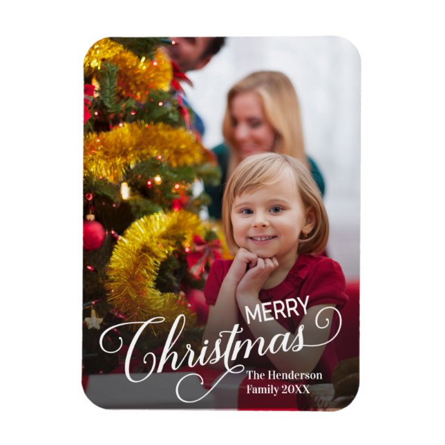 Foto för enkel Anpassningsbar i god jul Magnet (Vertikal)