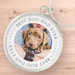 Foto för enkel Anpassningsbar med bästa Hund någon Rund Silverfärgad Nyckelring<br><div class="desc">Den här enkla och klassiska designen består av serif-typografi och lägger till ett anpassningsbar-foto.</div>