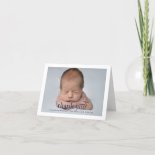 Foto för enkel foto på babyfoto tack kort