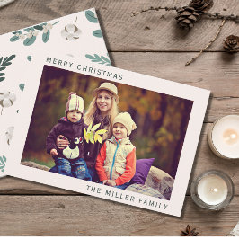 Foto för enkel God jul-familj Julkort