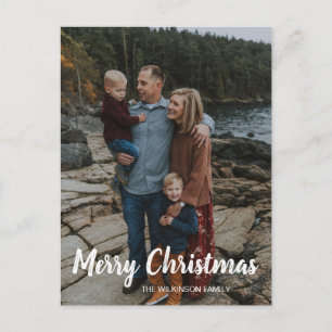 Foto för enkel klassisk god jul-familj helg vykort