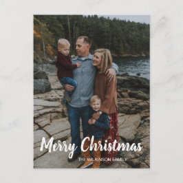 Foto för enkel klassisk god jul-familj helg vykort
