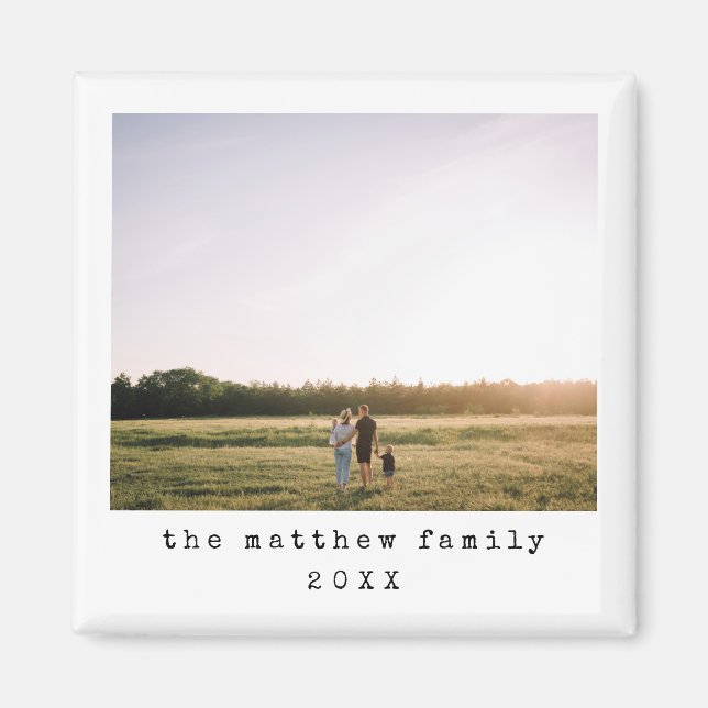 Foto för enkel, minimalistisk skrivmaskin-familj magnet (Framsidan)