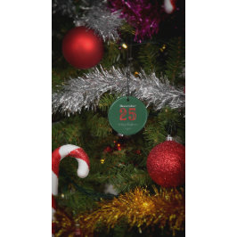 Foto för enkel Red Grönt God jul-familj Julgransprydnad Keramik