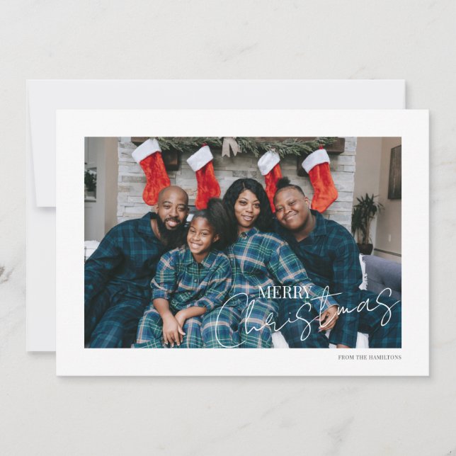 Foto för enkel typografi för god jul julkort (Framsida)