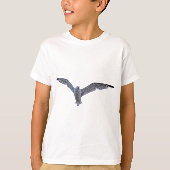 Foto för fågellovers flygande Sea Gull Wildlife Tee Shirt (Framsida)