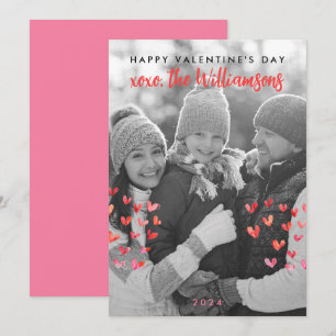 Foto för familjen Alla hjärtans dag Cute Red Heart Julkort