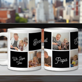Foto för familjen Best Pappa Anpassningsbar Person Kaffemugg